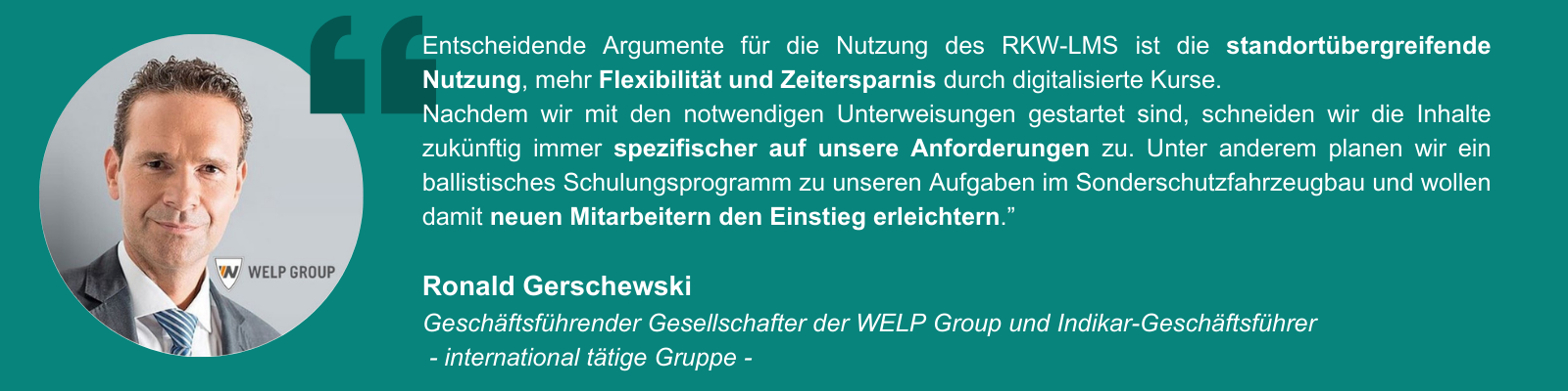 RKW-LMS Testimonial Ronald Gerschewski WELP Indikar